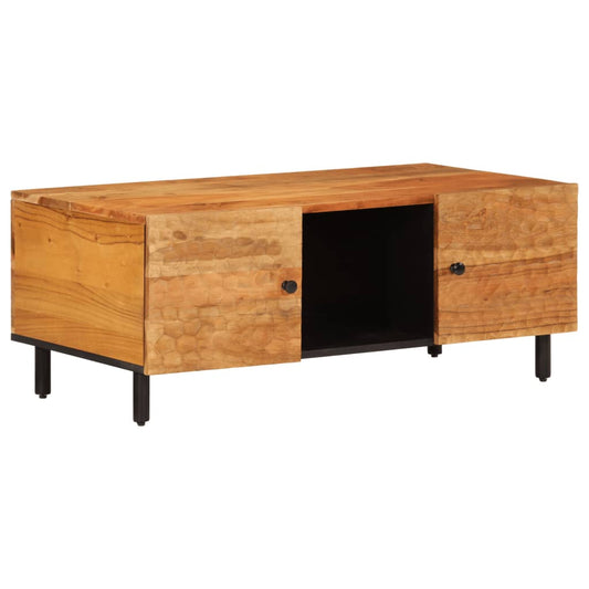 Mesa De Centro Madera Maciza De Acacia 100x54x40 Cm_0
