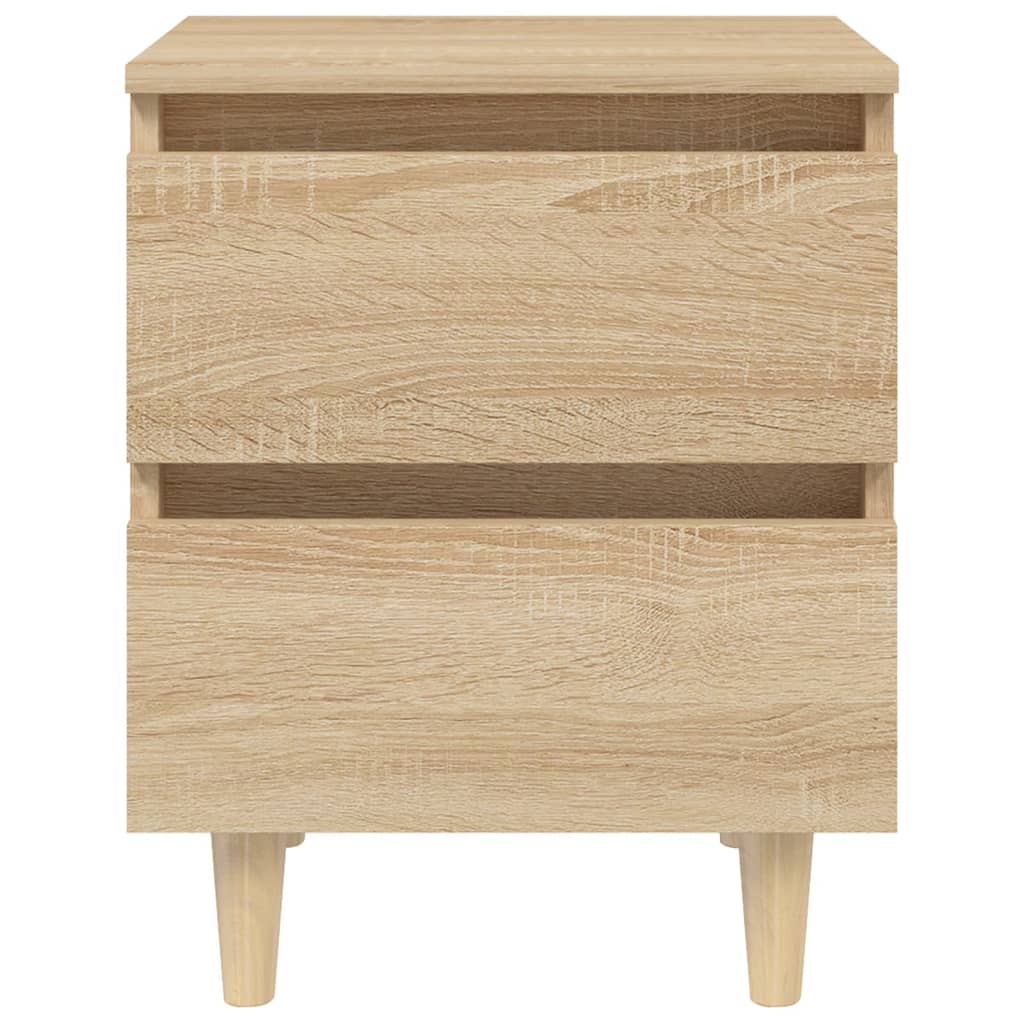 Mesitas De Noche 2 Uds Patas De Madera Roble Sonoma 40x35x50 Cm_2