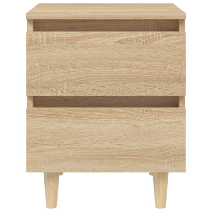 Mesitas De Noche 2 Uds Patas De Madera Roble Sonoma 40x35x50 Cm_2