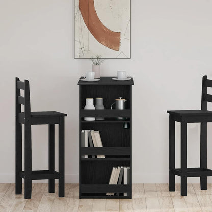 Mesa Bar Con Estante Almacenaje Roble Negro 102x50x103,5 Cm_1
