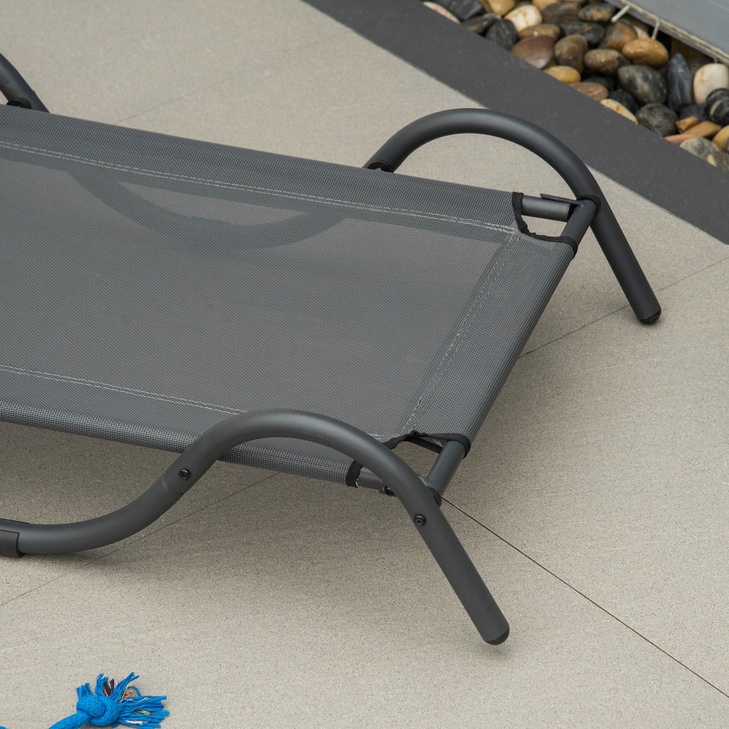 Pawhut Cama Elevada Para Perros Con Tela Malla Marco Curvo De Acero 92x55,5x21cm_4