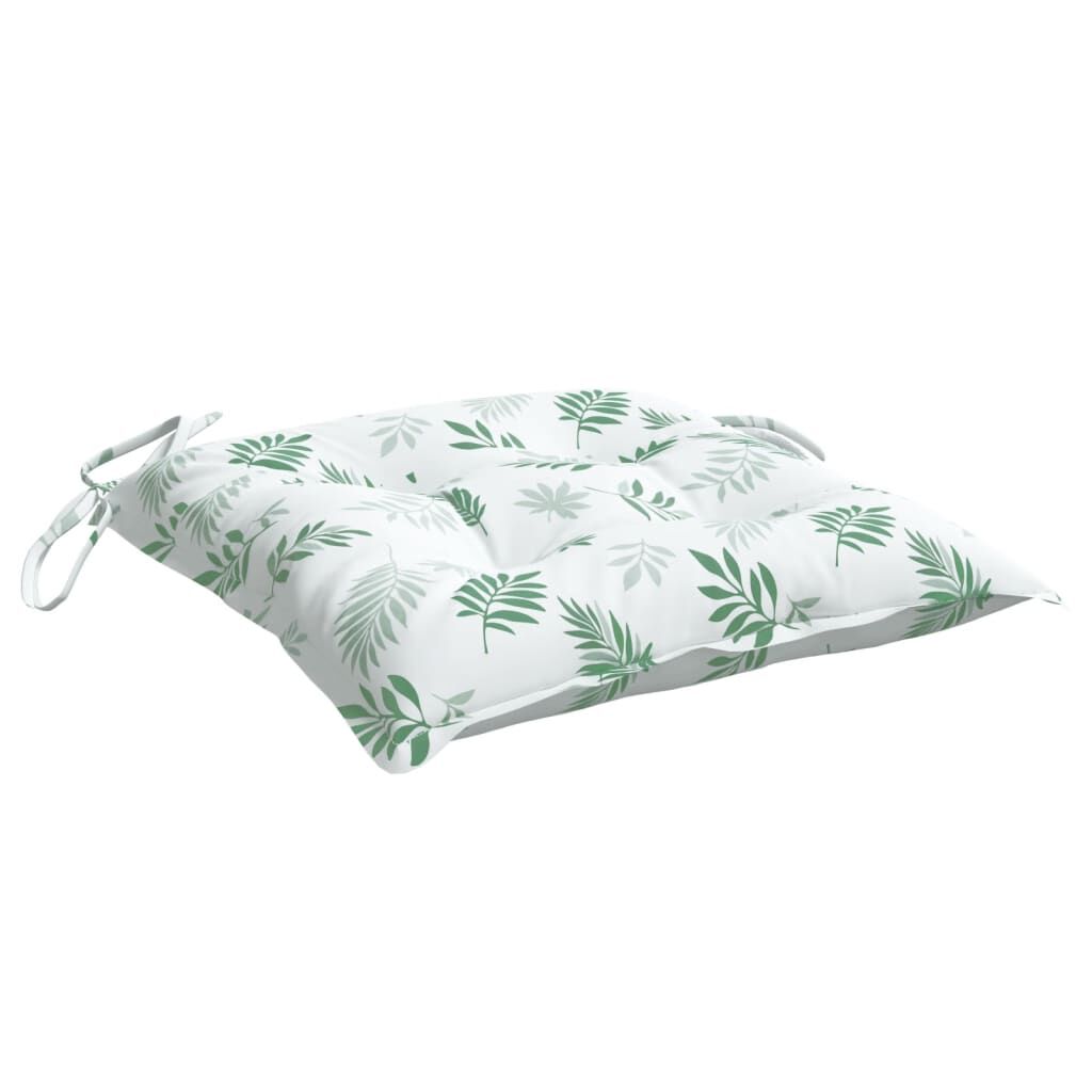 Vidaxl Cojines De Silla 6 Uds Tela Oxford Estampado Hojas 50x50x7 Cm_3