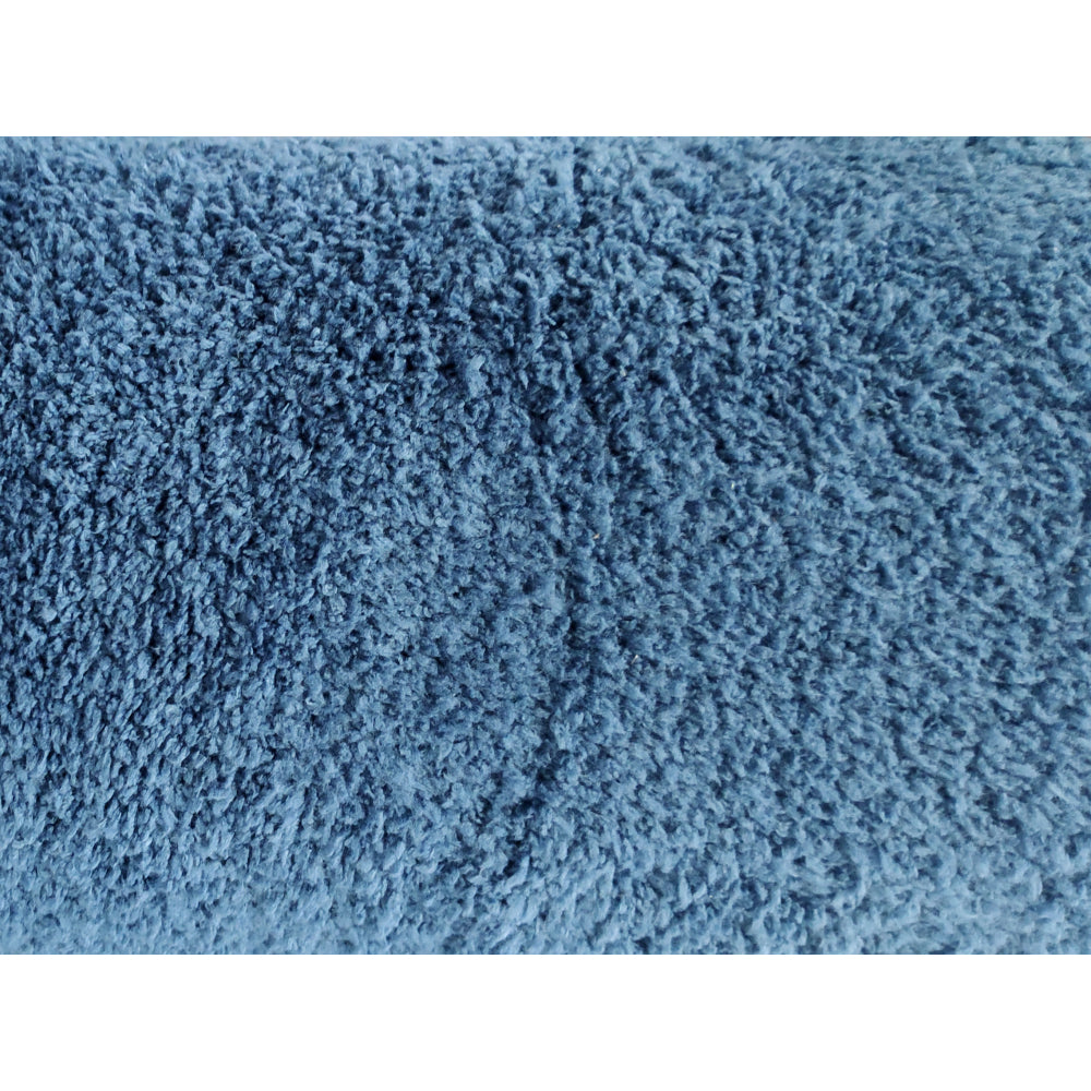 Alfombra Microfibra Salón, Baño, Dormitorio Azul Liso Pelo Suave 80x120cm- Decoración- Mobiliario Hogar_1