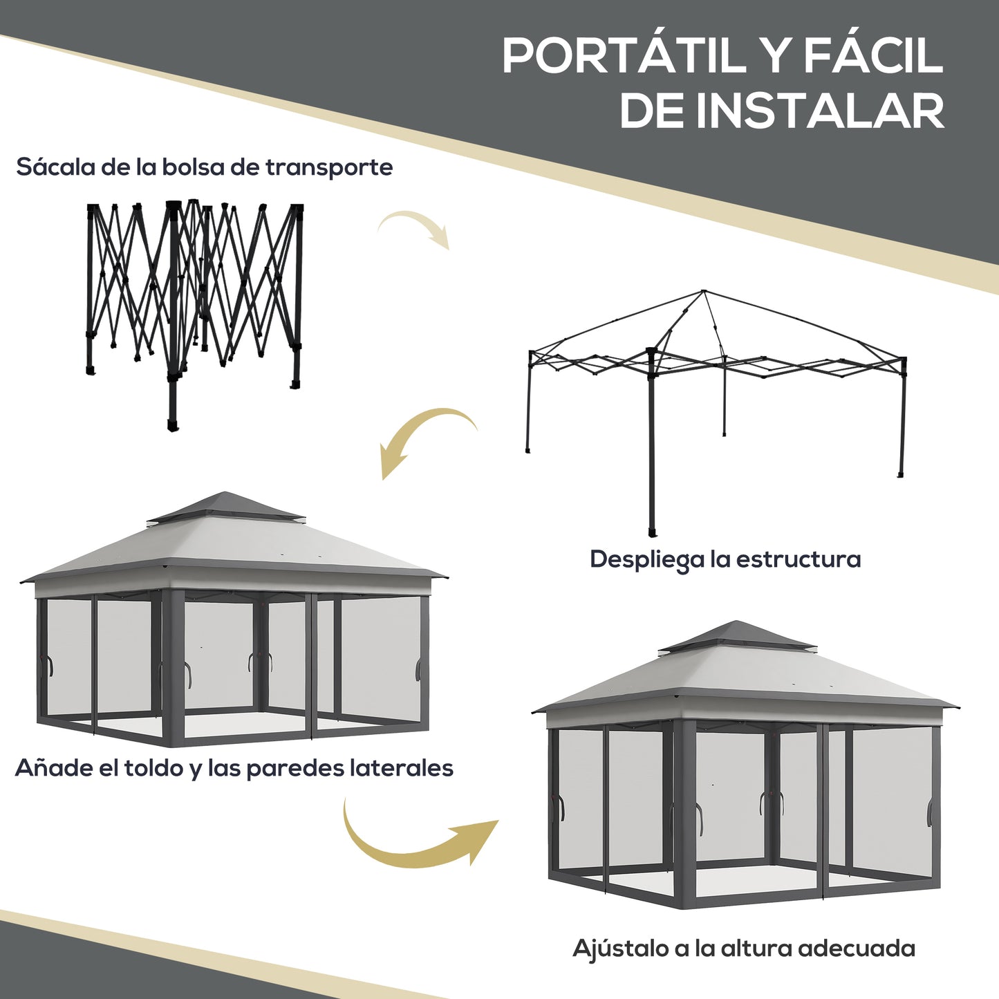 Outsunny Carpa Plegable 3x3x2_3