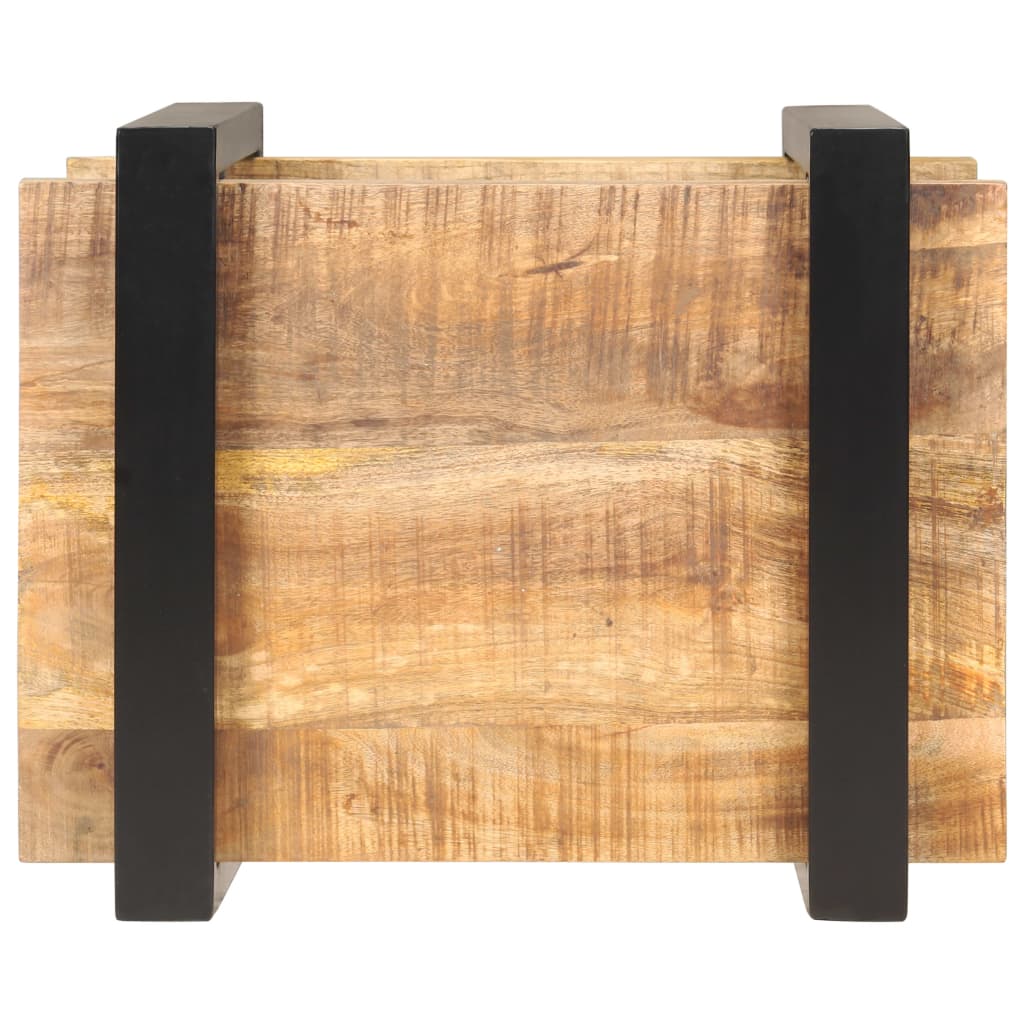 Mesita De Noche De Madera De Mango Rugosa 50x40x40 Cm_2