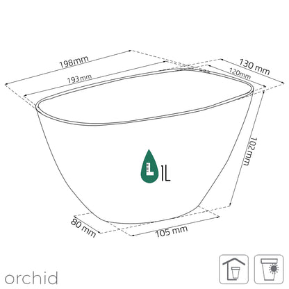 Maceta Coubi Orchid 1l., Dimensiones (mm) 198x130x102, Color Transparente_2