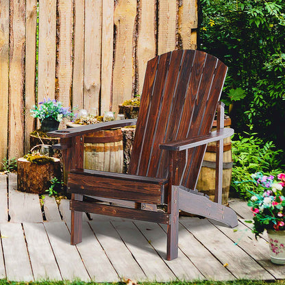 Outsunny Silla Adirondack Jardín De Madera Con Reposabrazos 72x95x93 Cm Marrón_1