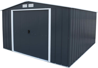 Duramax - Caseta Jardín - Eco Alcoy 10x12 - Metal - Color Gris Antracita_0