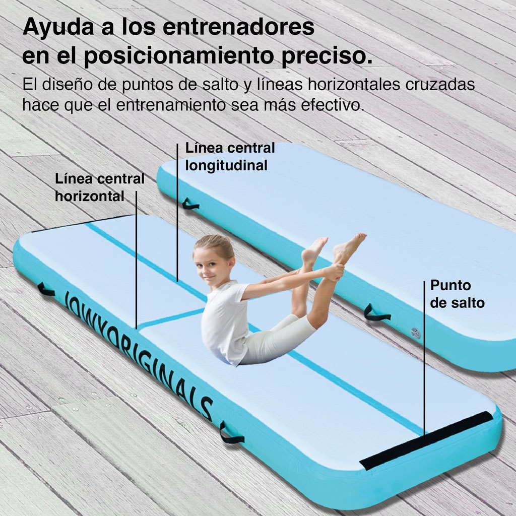 Airtrack 300x100x20cm Colchoneta Inflable, Color Azul