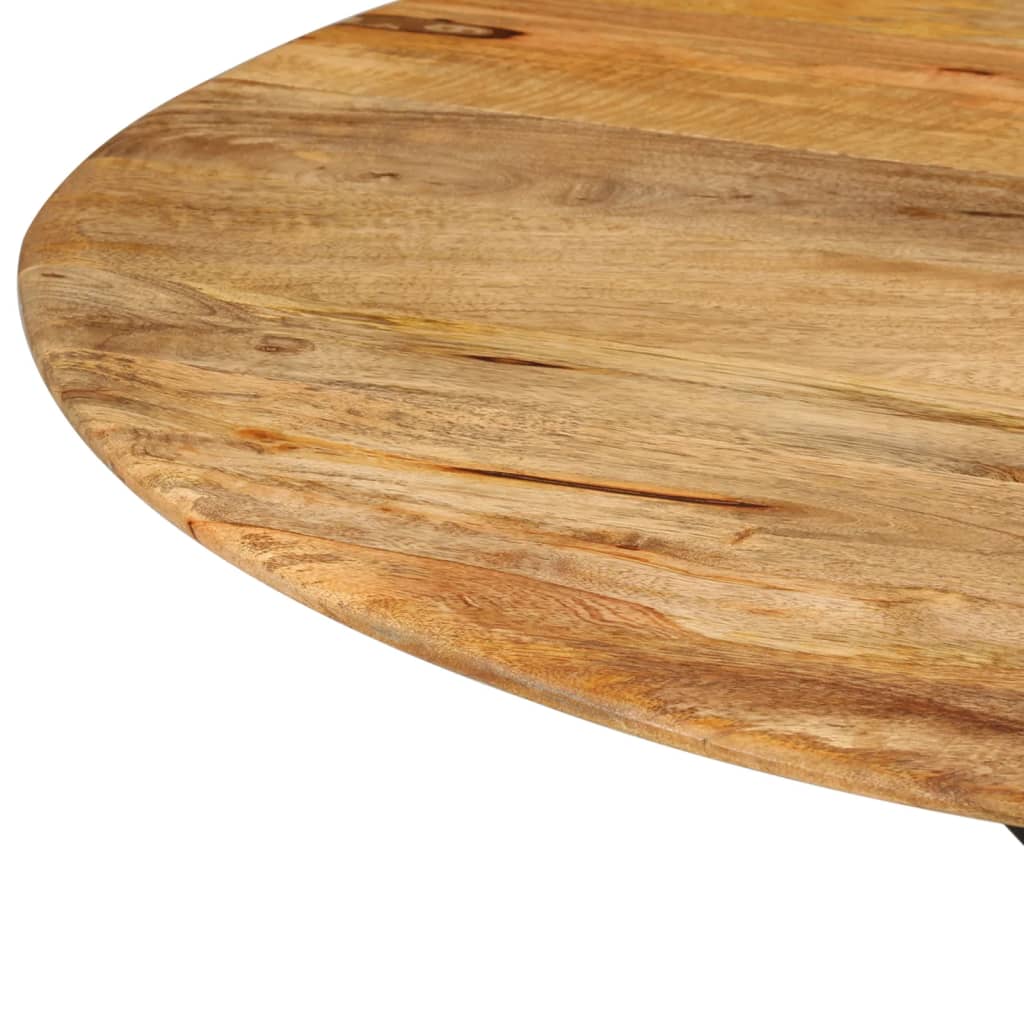 Mesa De Comedor Madera Maciza De Mango Y Acero 110x78 Cm_1
