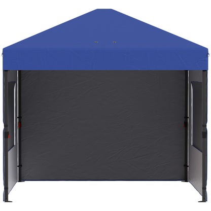 Outsunny Carpa Plegable Pop-up 3x3 M Con 3 Paredes Upf50+ Altura Ajustable Azul_4