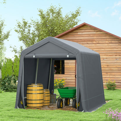 Outsunny Carpa De Jardín Para Herramientas Bicicletas Motos 2,4x2x2 M Gris_4