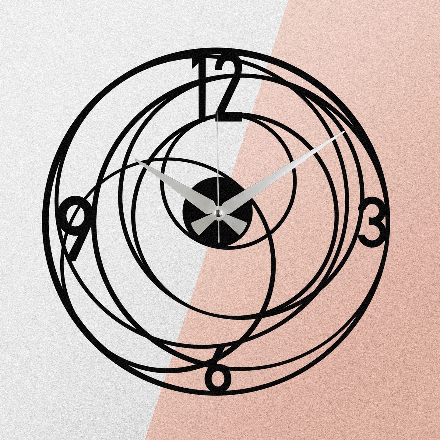 Reloj De Pared Metal Círculos_3