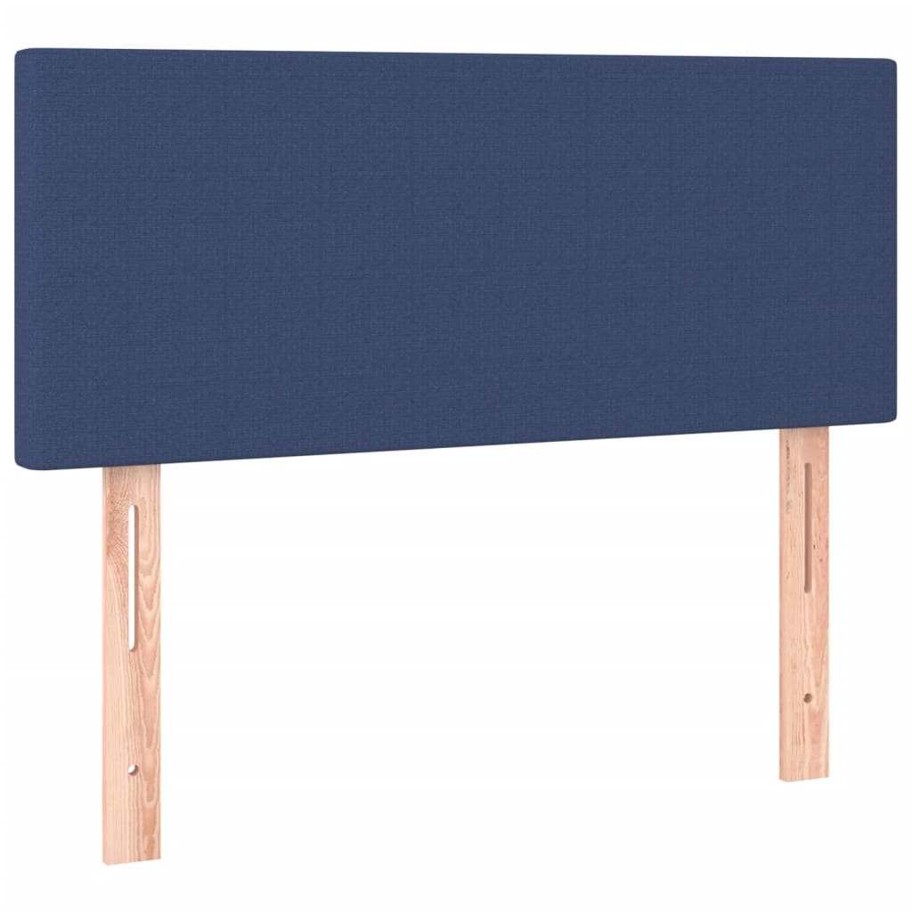 Cama Box Spring Con Colchón Y Led Tela Azul 80x200 Cm / Vetonek_2
