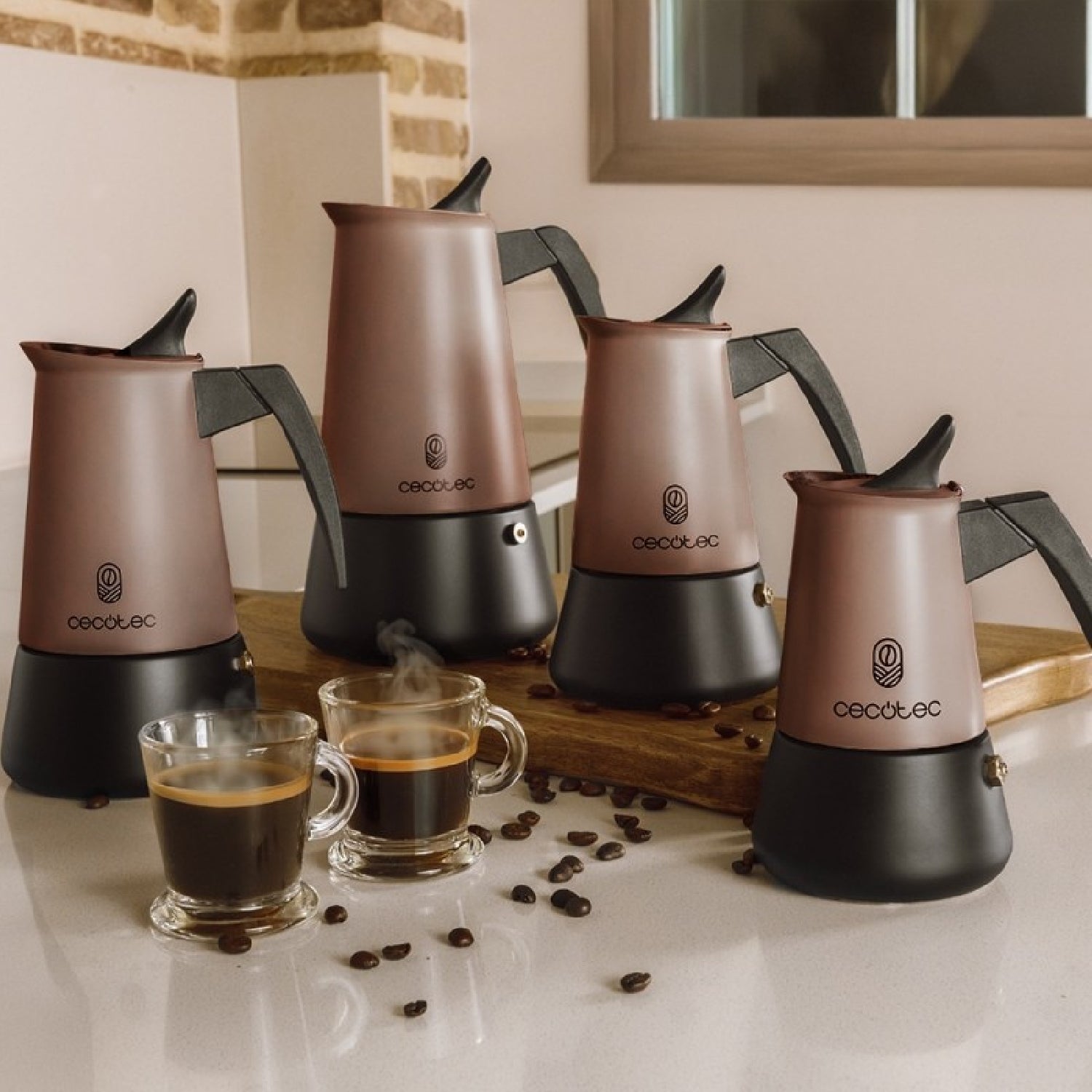 Cecotec Cafetera Italiana Piccolina 600 Bronze. 300ml, 6 Tazas De Café, Acero Inoxidable, Apta Todas Superficies, Filtro_4