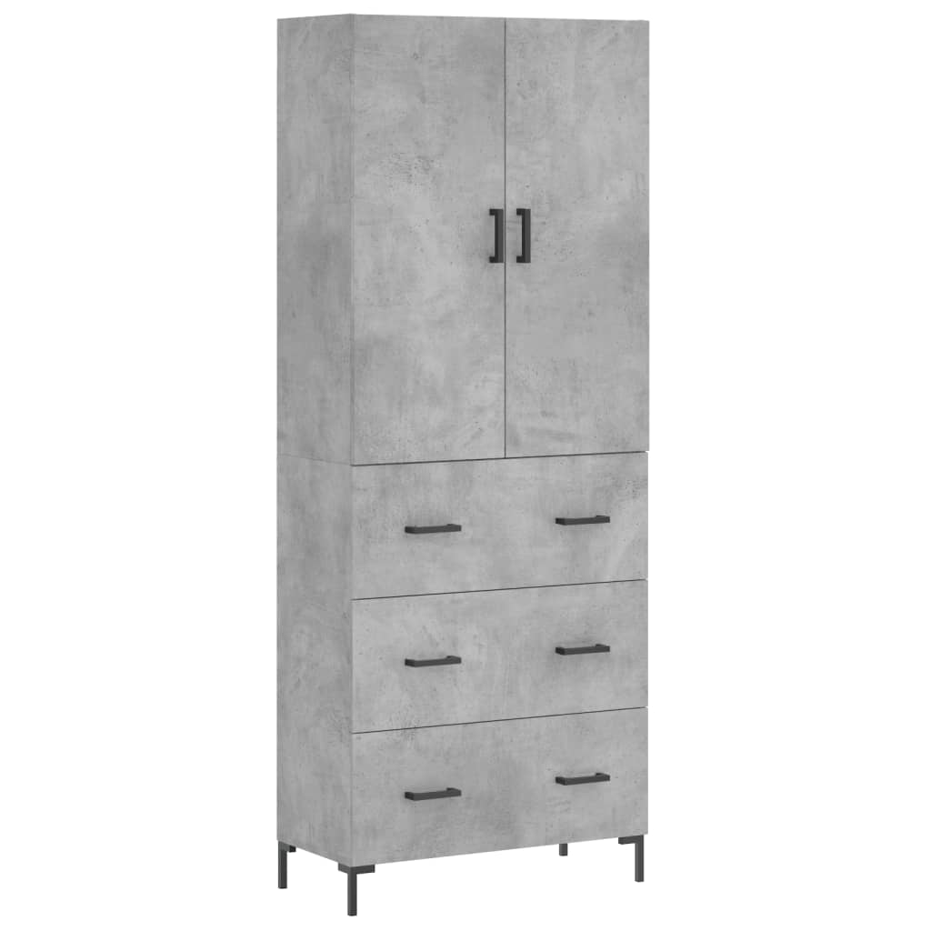Aparador Alto Madera Contrachapada Gris Hormigón 69,5x34x180 Cm_1