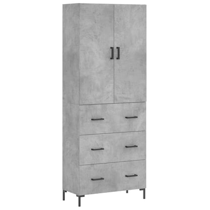Aparador Alto Madera Contrachapada Gris Hormigón 69,5x34x180 Cm_1