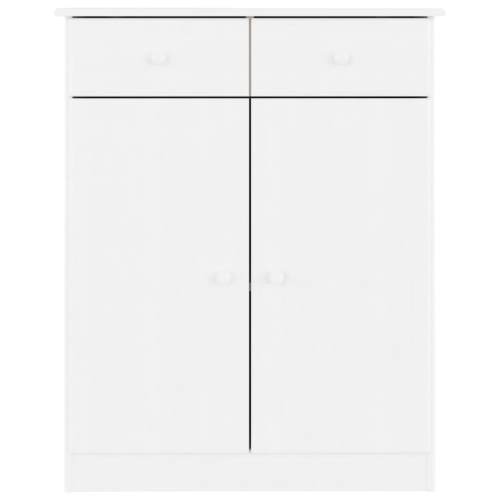 Mueble Zapatero Alta Madera Maciza De Pino Blanco 77x35x96 Cm / Vetonek_4