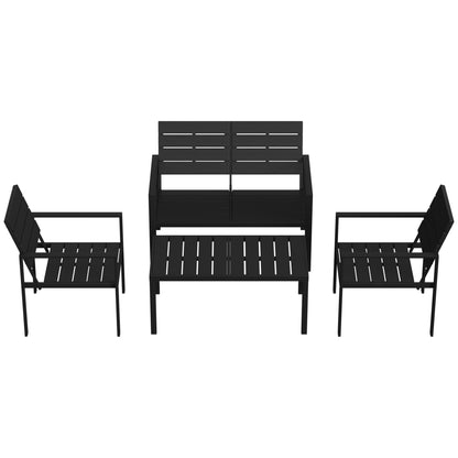Outsunny Conjunto De Muebles De Jardín Para 4 Personas Negro_3