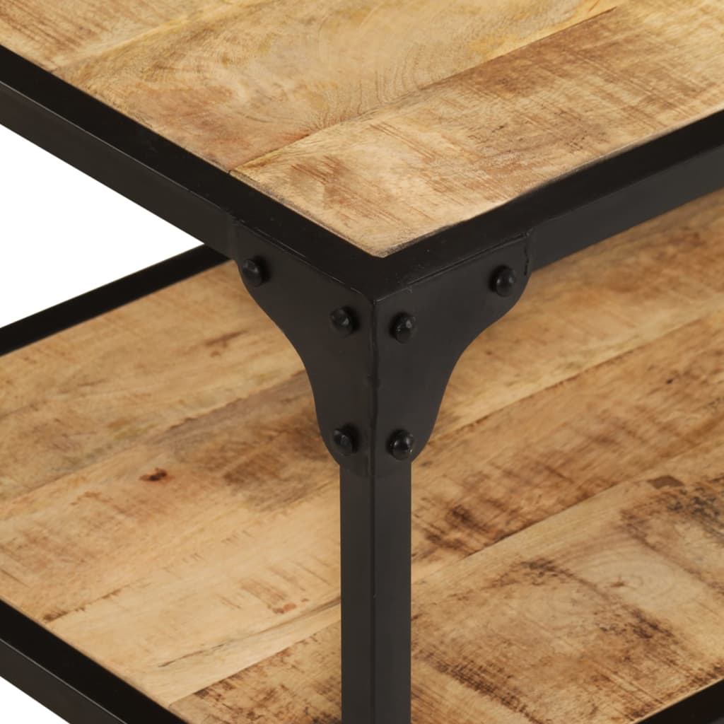 Mesa De Centro De Madera Maciza De Mango Rugosa 90x45x35 Cm_4