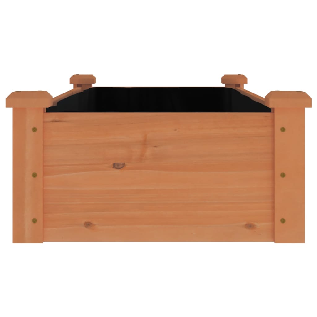 Jardinera Arriate Forro Madera Maciza Abeto Marrón 120x45x25 Cm_4