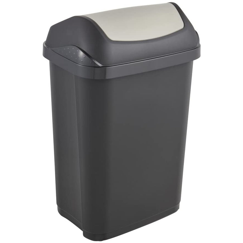 Cubo De Basura Con Tapa Basculante, 25 L, Swantje, Gris Grafito