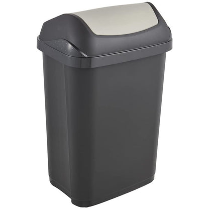 Cubo De Basura Con Tapa Basculante, 25 L, Swantje, Gris Grafito