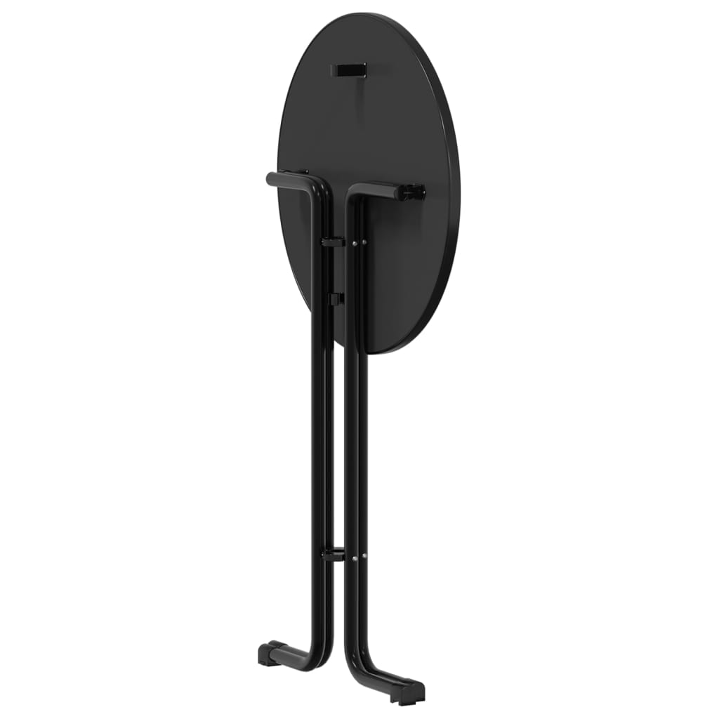 Mesa Alta De Comedor Madera Ingeniería Y Acero Negro Ø70x110 Cm_4