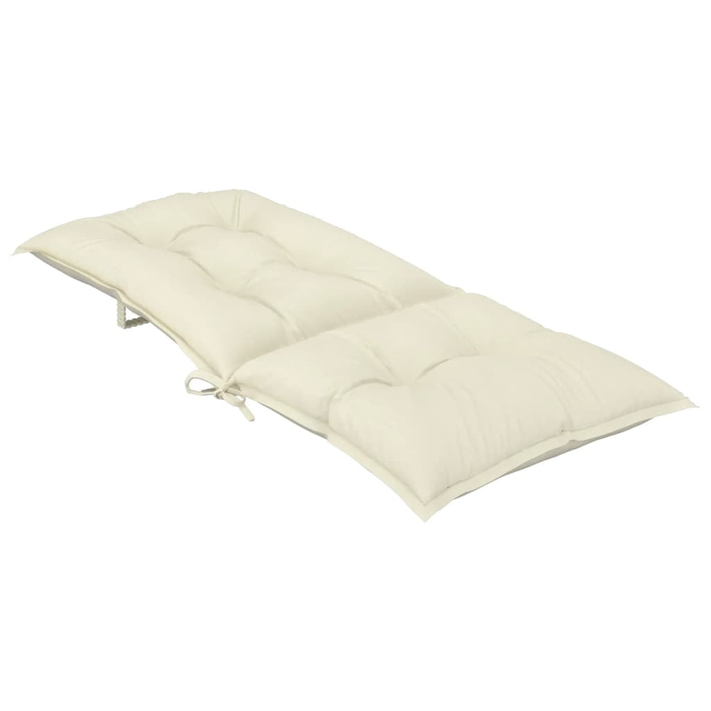 Vidaxl Cojín Silla De Jardín Respaldo Alto 2 Uds Tela Crema 120x50x7cm_4