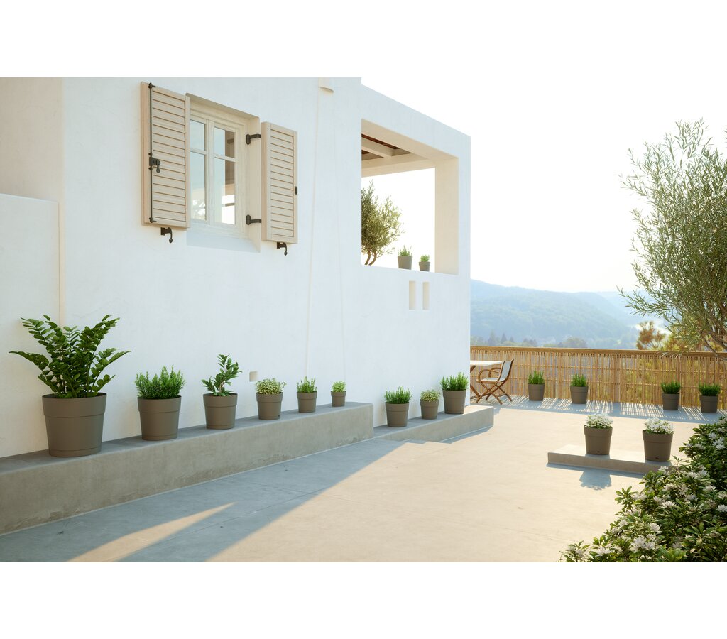 Artevasi Macetero Verde Capri 30 Cm Con Reserva De Agua  De Plástico Reciclado