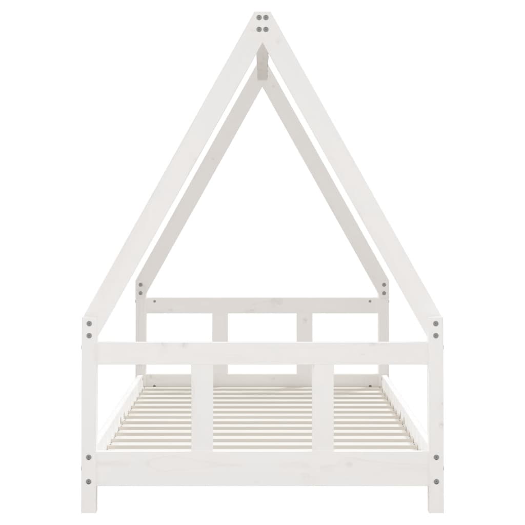 Estructura De Cama Para Niños Madera De Pino Blanco 90x190 Cm / Vetonek_5