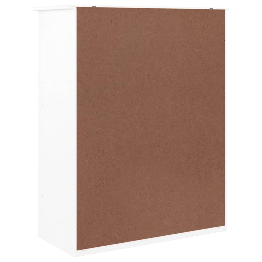 Mueble Zapatero Alta Madera Maciza De Pino Blanco 77x35x96 Cm / Vetonek_2