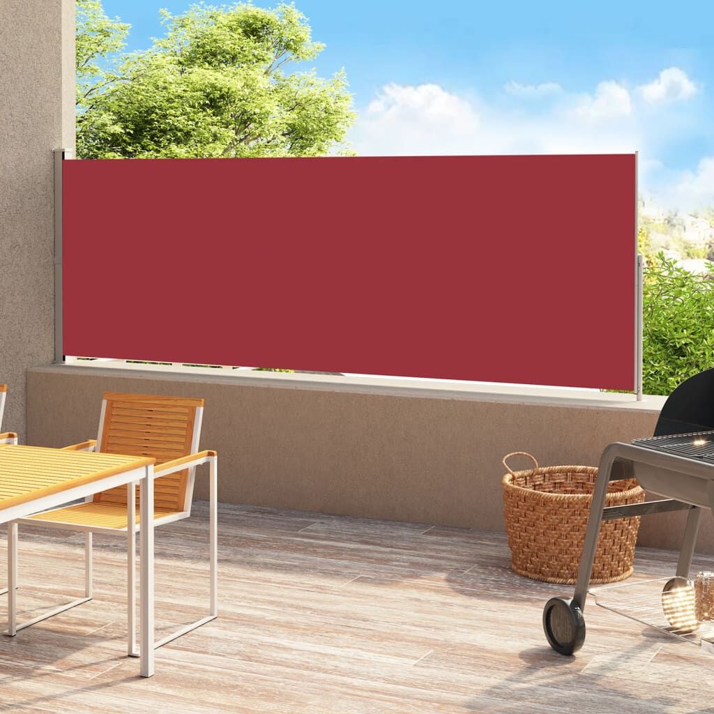 Vidaxl Toldo Lateral Retráctil Para Patio Rojo 220x500 Cm_1