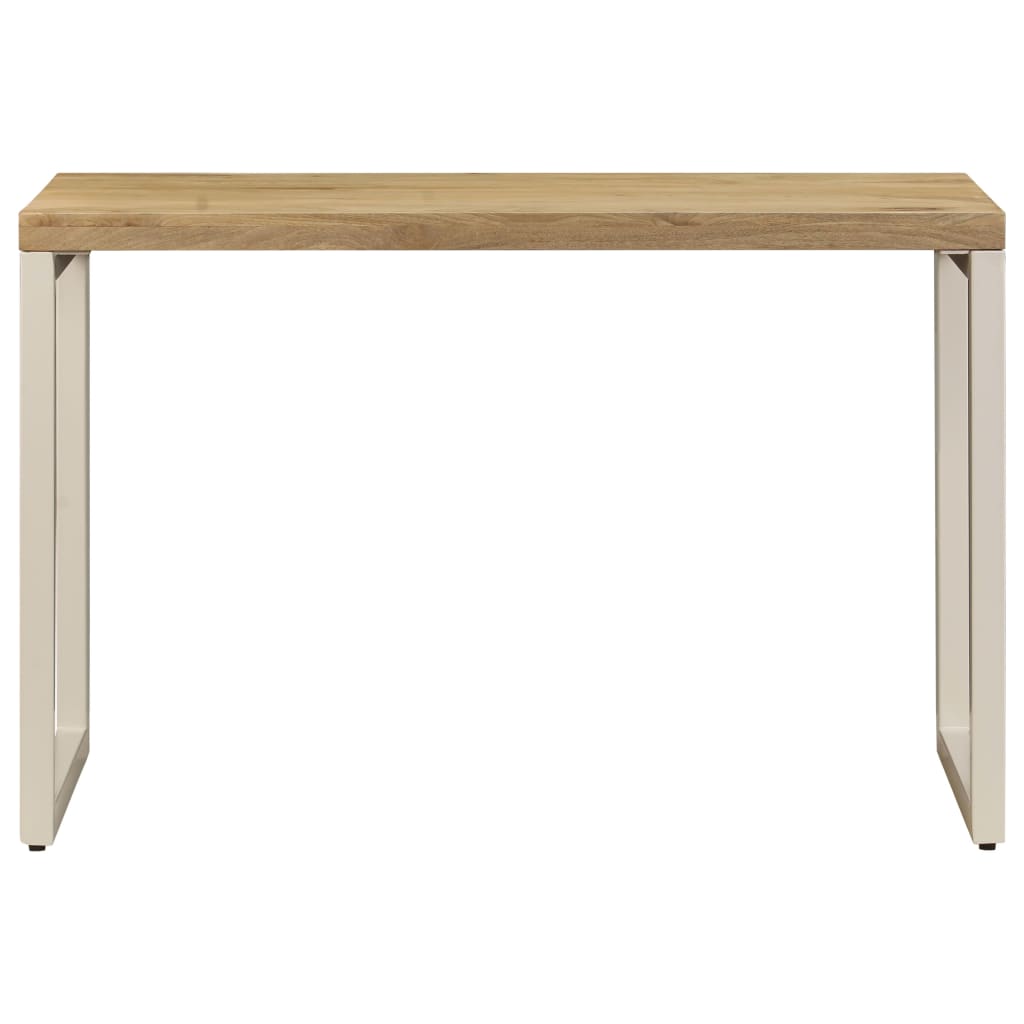 Mesa De Comedor De Madera Maciza De Mango Y Acero 115x55x76 Cm_1