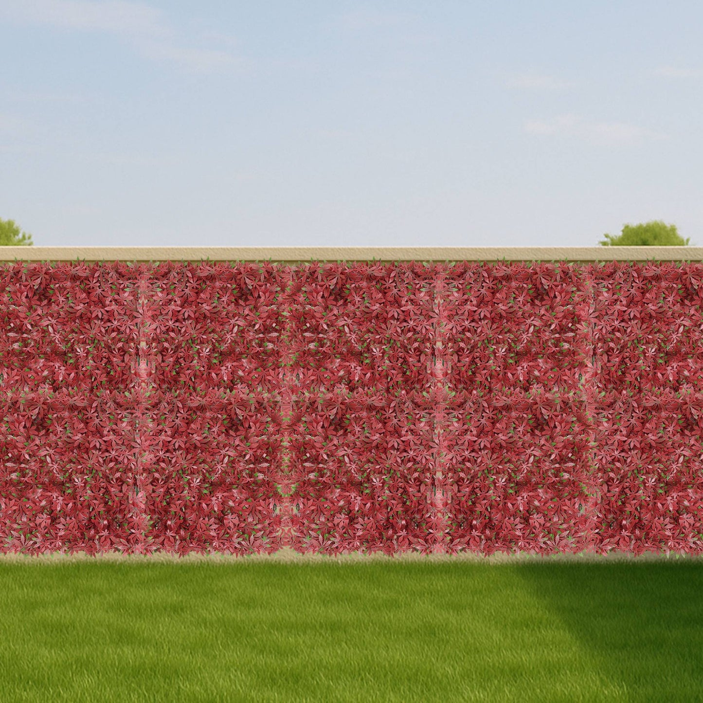 Jardín Vertical Artificial 100x100cm Well Home Con Flores Rosas Y Verdes_3