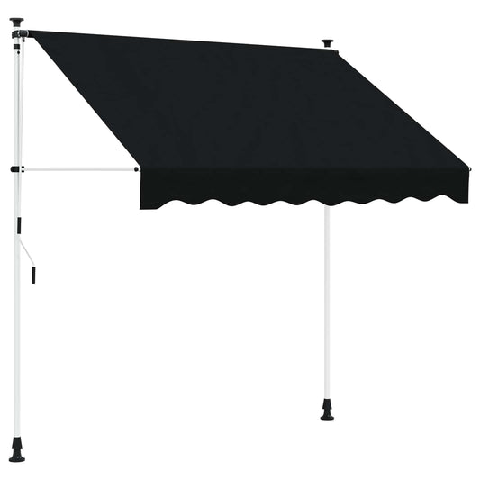 Toldo Retráctil Manual Negro 150 Cm_0