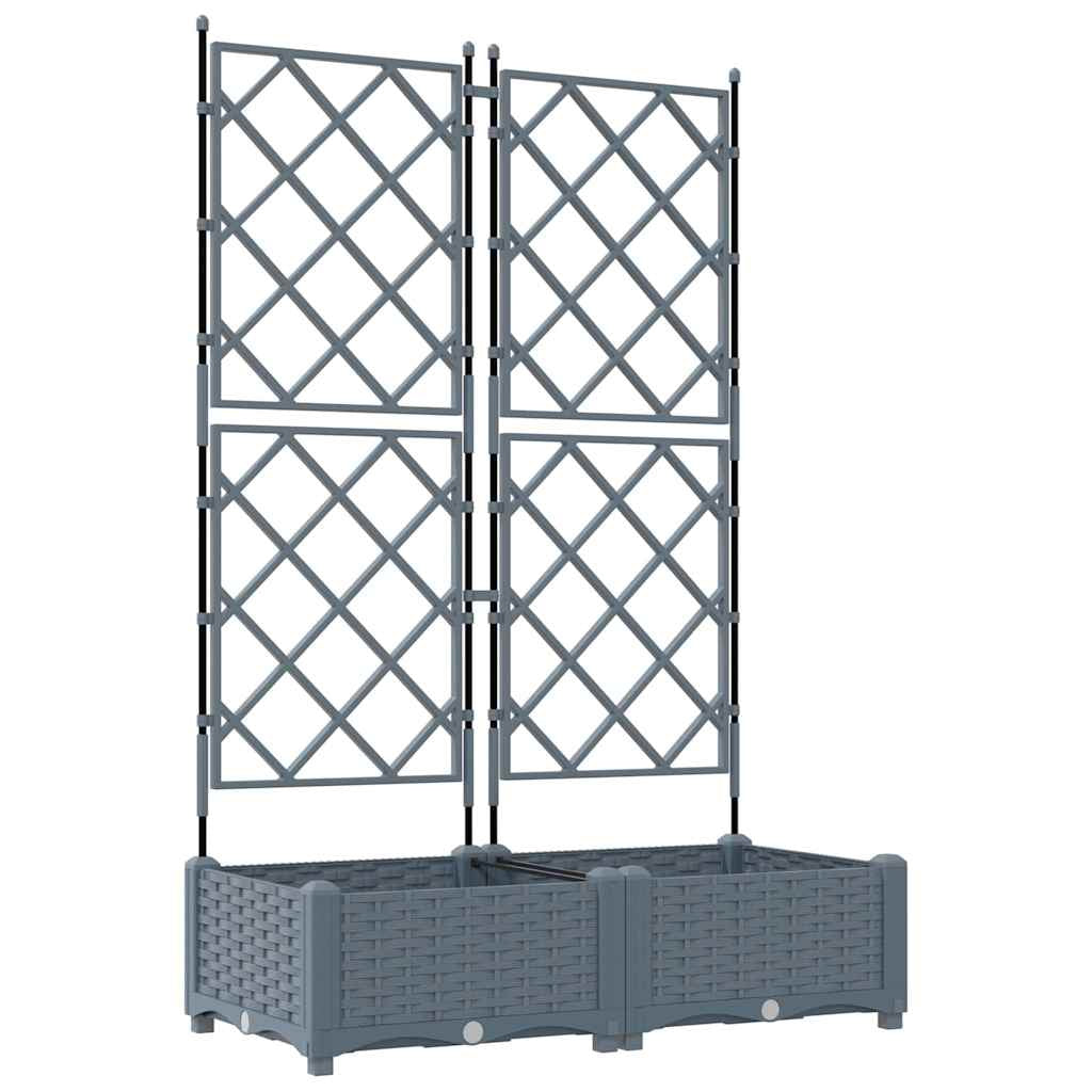 Vidaxl Maceta De Jardín Con Enrejado 2 Pcs Gris Claro_0