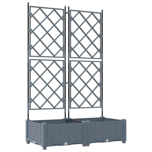 Vidaxl Maceta De Jardín Con Enrejado 2 Pcs Gris Claro_0