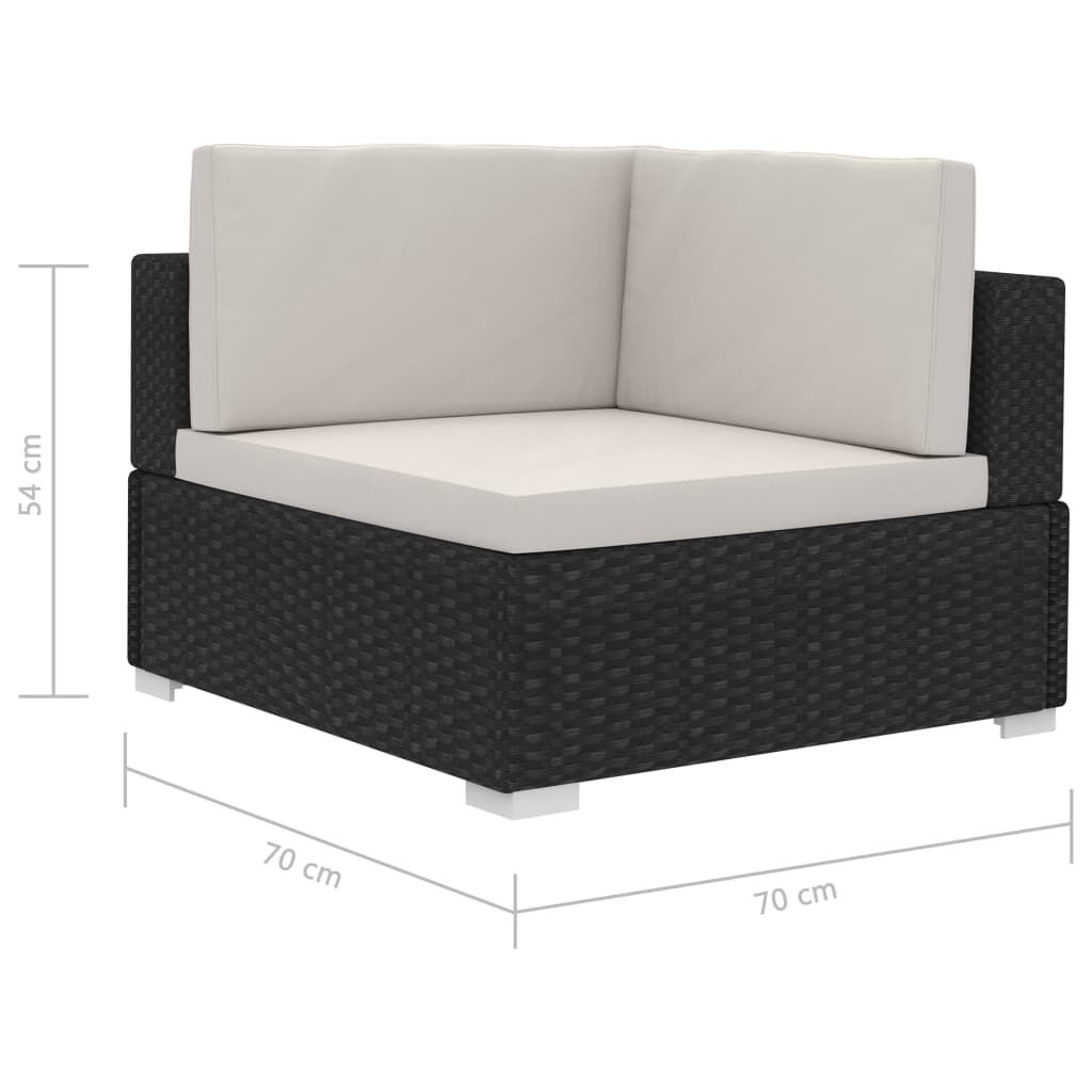 Vidaxl Set De Sofás De Jardín 4 Piezas Y Cojines Ratán Sintético Negro_2