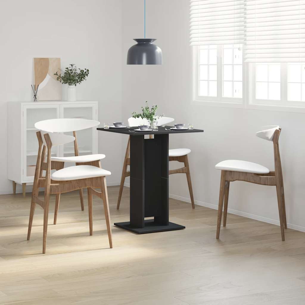 Mesa De Bistró De Madera Contrachapada Negro 60x60x75 Cm_1
