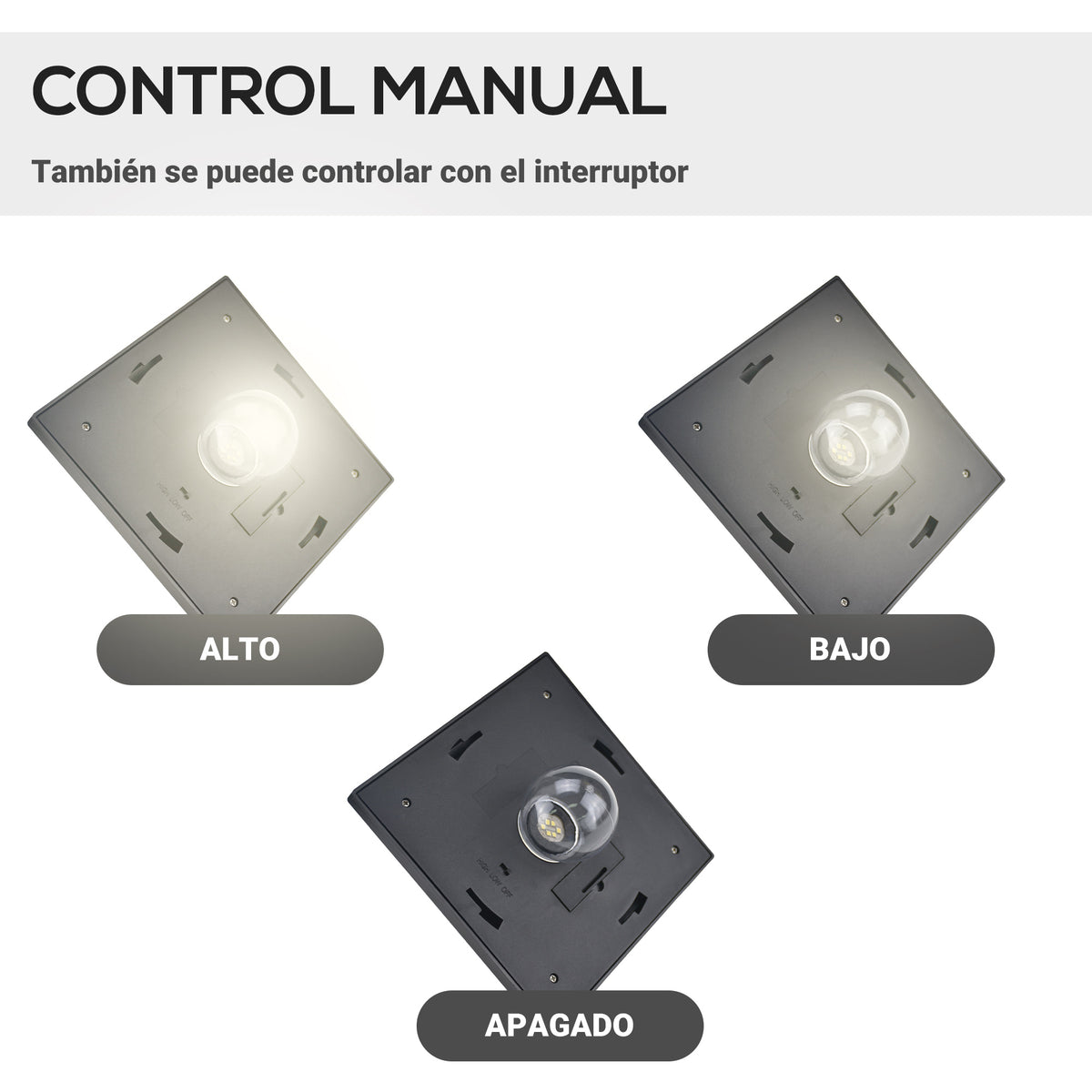 Farol Solar De Jardín Con 3 Luces Led Outsunny 51,5x47x182,5 Cm Negro_4