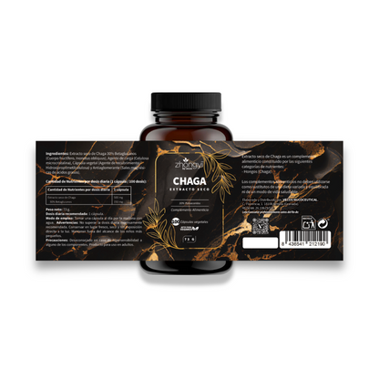 Chaga Zhongyi Vecos 100 Cápsulas | Antioxidante Y Defensa Celular | 500 Mg Con 30% Betaglucanos_4