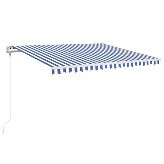 Toldo Automático Led Sensor De Viento Azul Y Blanco 450x350 Cm_0