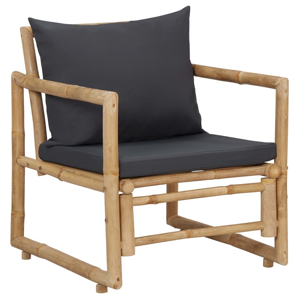 Vidaxl Juego De Muebles De Jardín Con Cojines 4 Piezas Bambú_4
