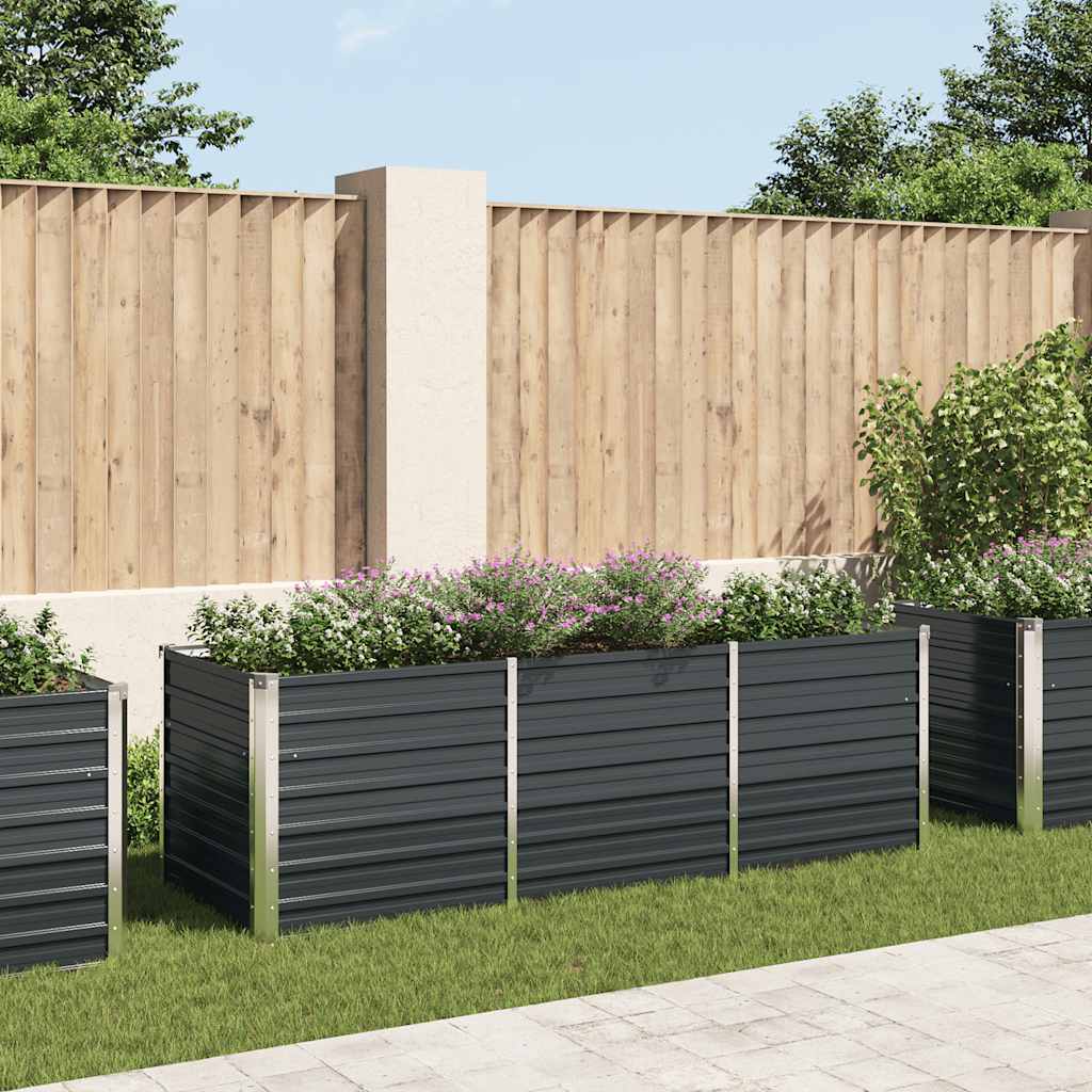 Arriate De Acero Galvanizado Gris Antracita 240x80x77 Cm_1