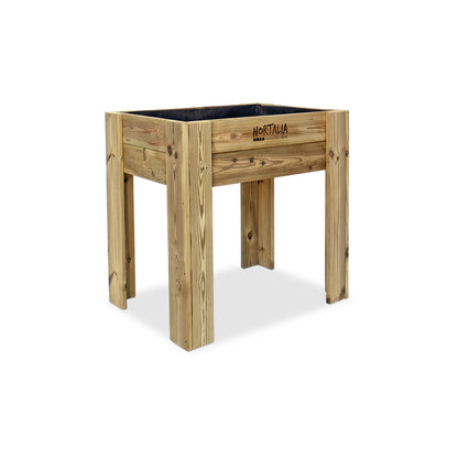 Mesa De Cultivo Elevada De Madera Tratada 80x60x80 Cm Gardenbrico M80 Hortalia_0