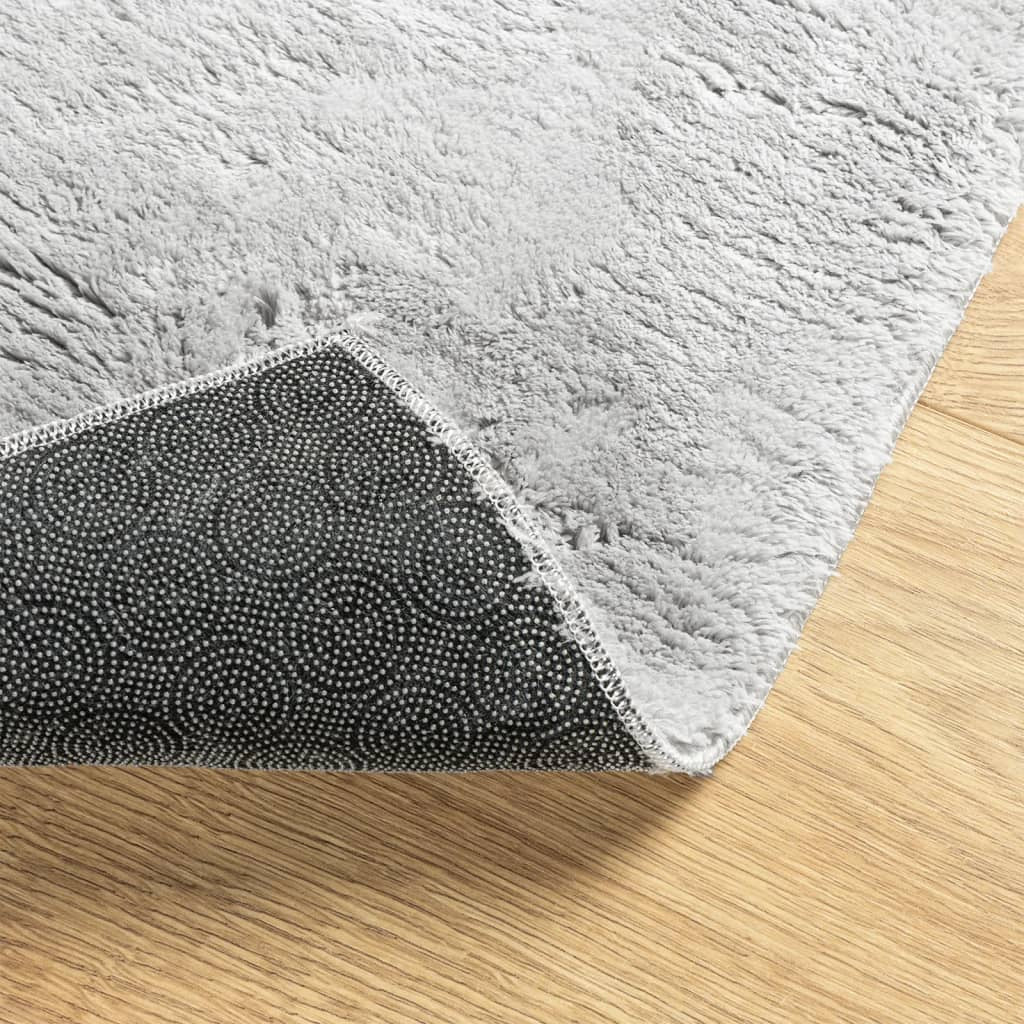 Vidaxl Alfombra De Pelo Corto Suave Lavable Huarte Gris 100x200 Cm_4