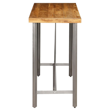 Mesa Alta De Bar Teca Maciza Reciclada 120x58x106 Cm_2