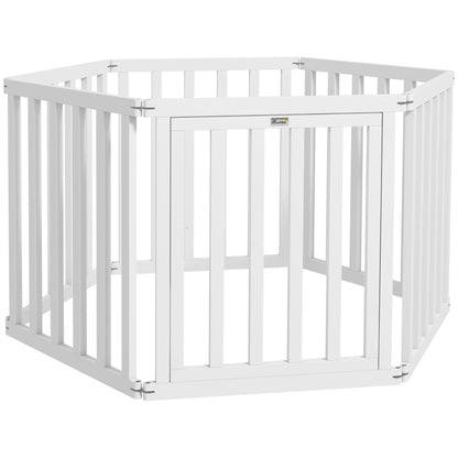 Pawhut Parque Para Perros De 6 Paneles 60x70 Cm Forma Personalizable Blanco_0