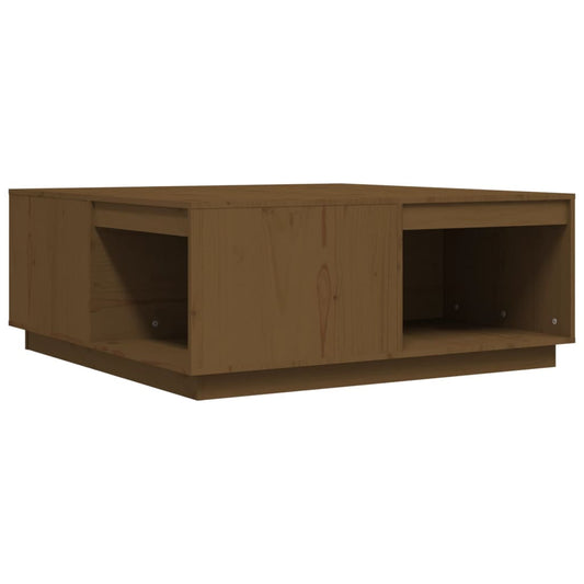 Mesa De Centro Madera Maciza Pino Marrón Miel 100x101x40,5 Cm_0